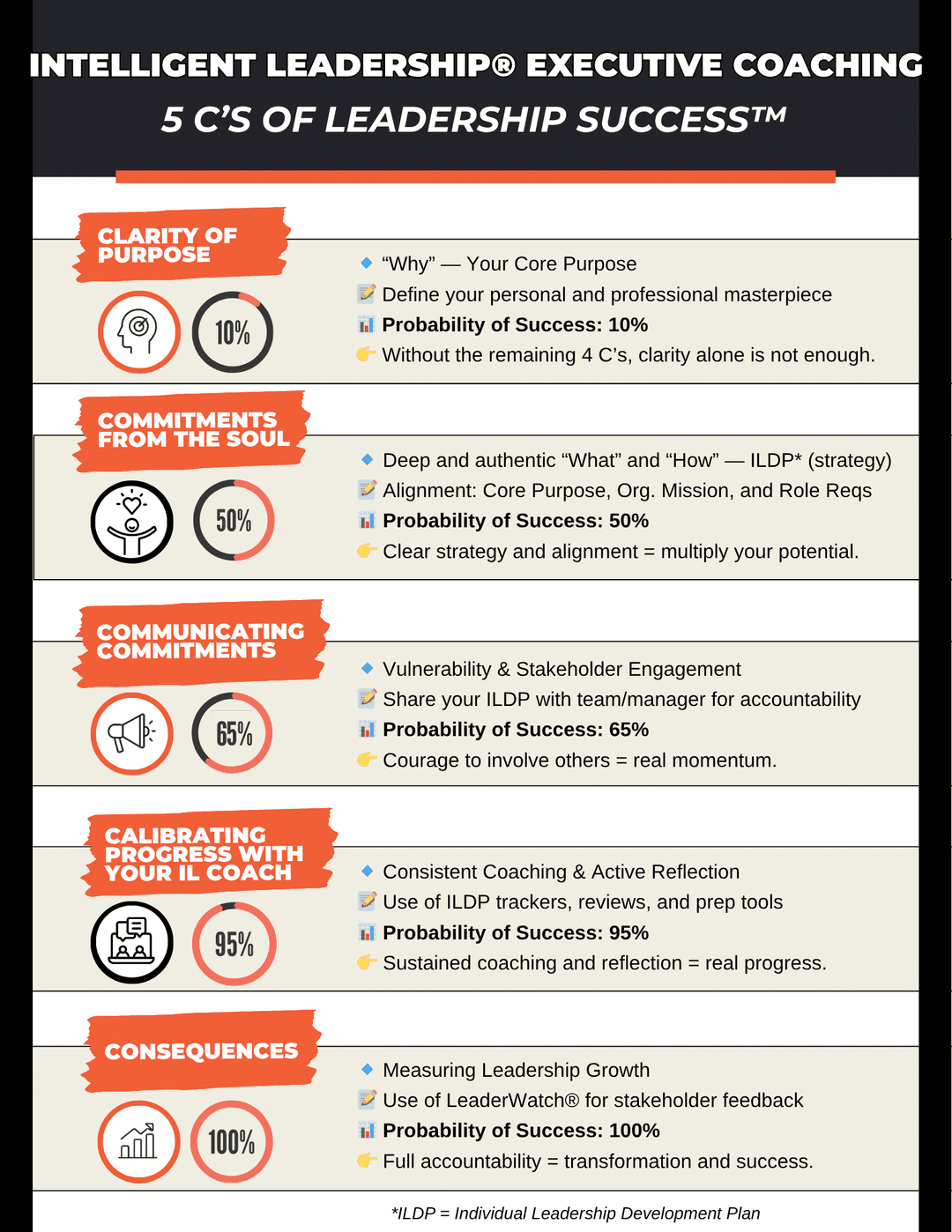 5 C's of Leadership Success Infographic