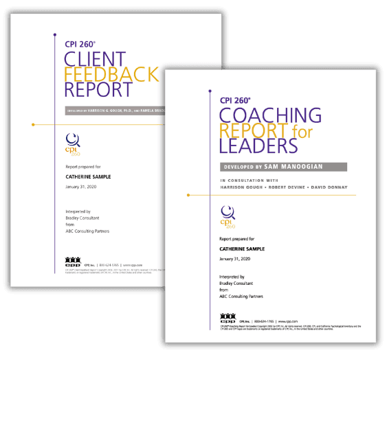 CPI-260 Client Feedback Report and Coaching Report for Leaders
