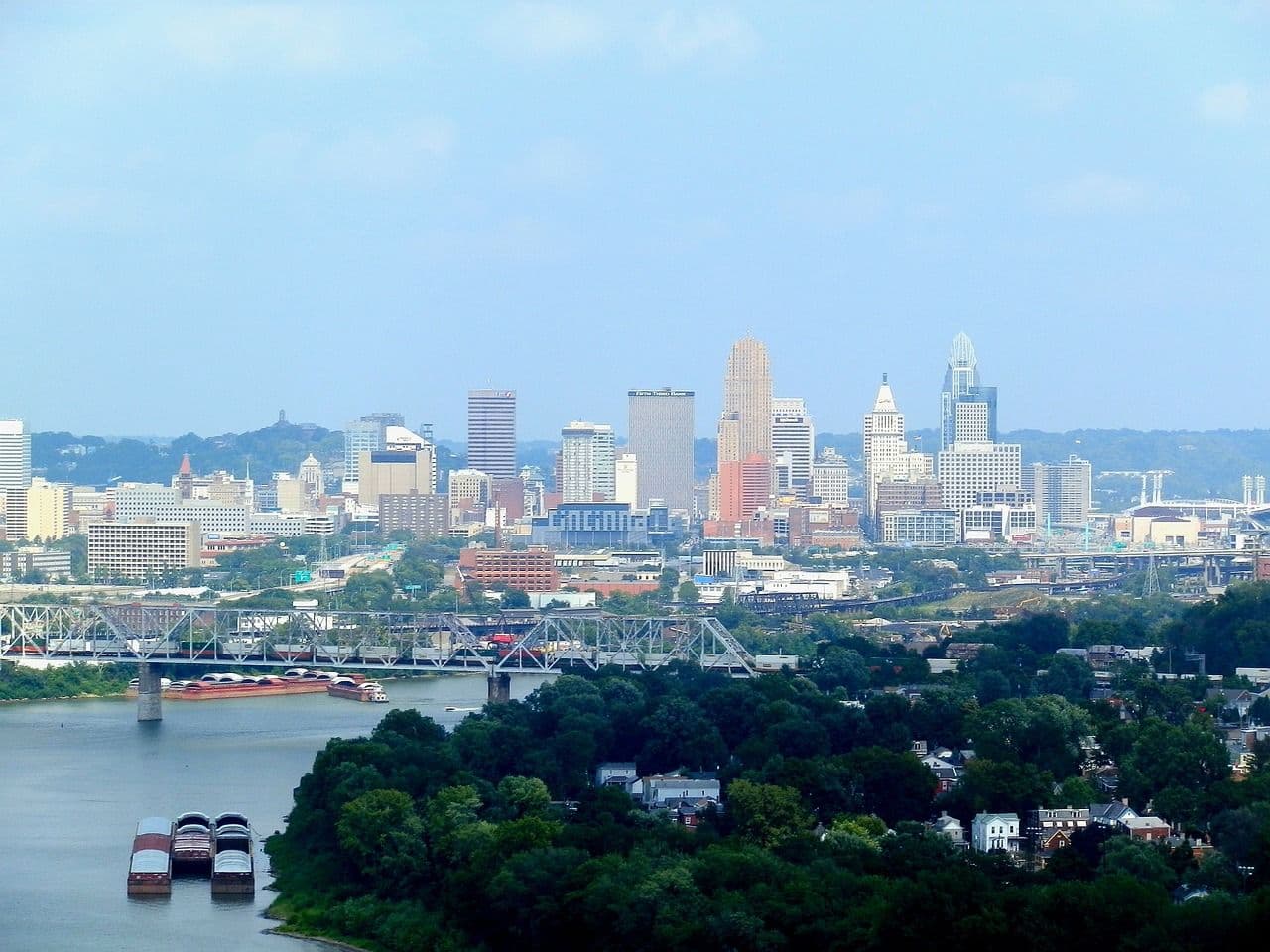 Cincinnati skyline with river